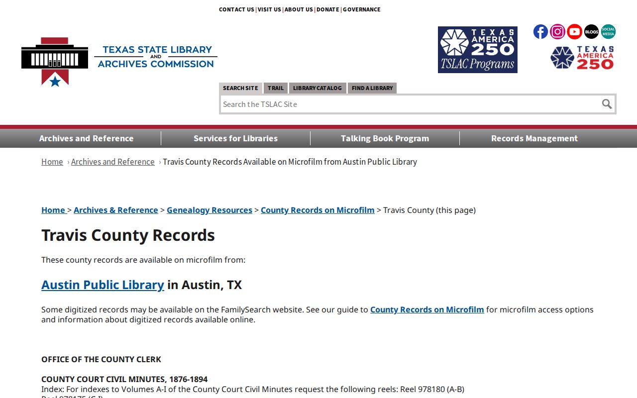 Travis city directory Texas State Library microfilm guide