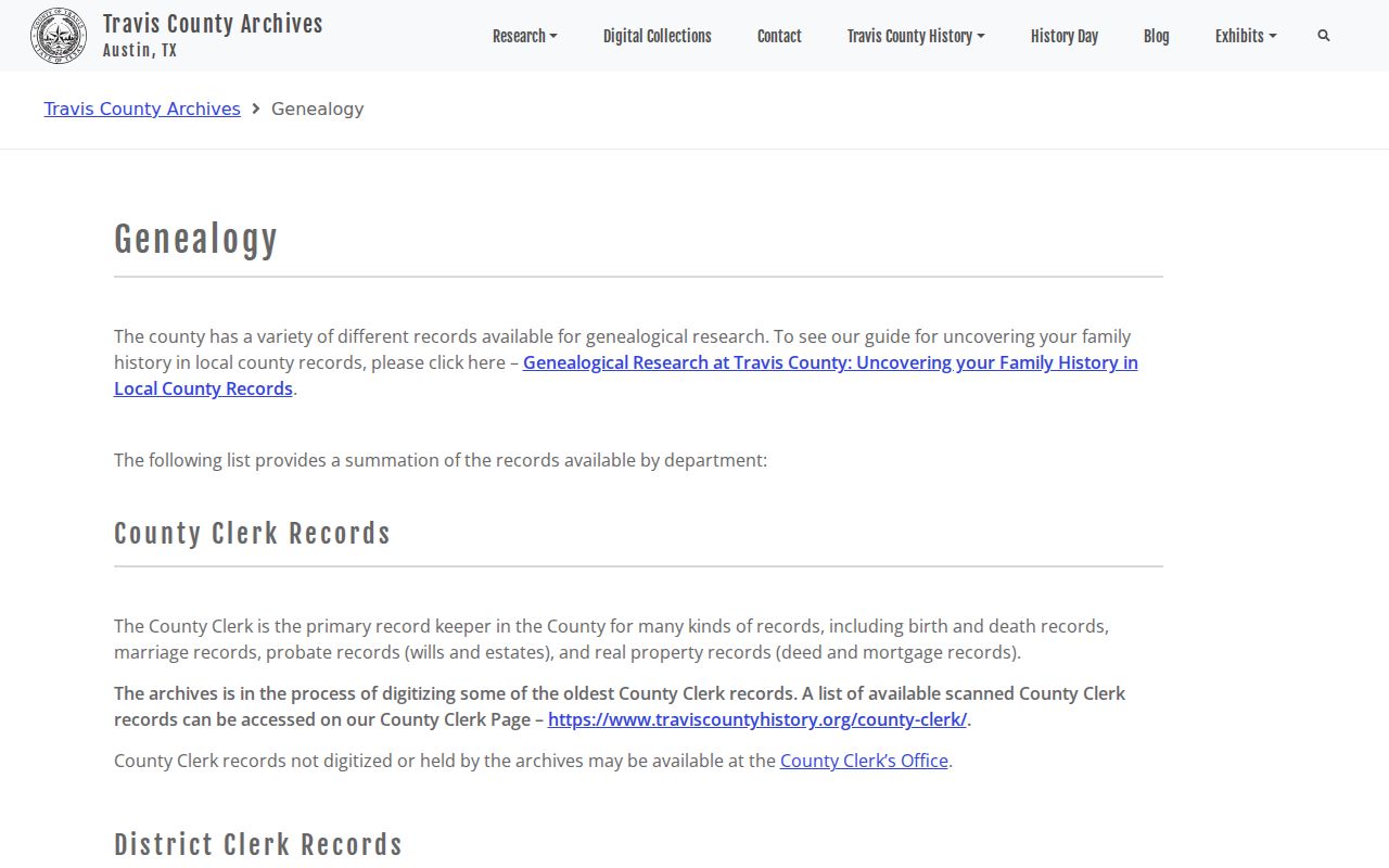 Travis city directory archival genealogy research resources
