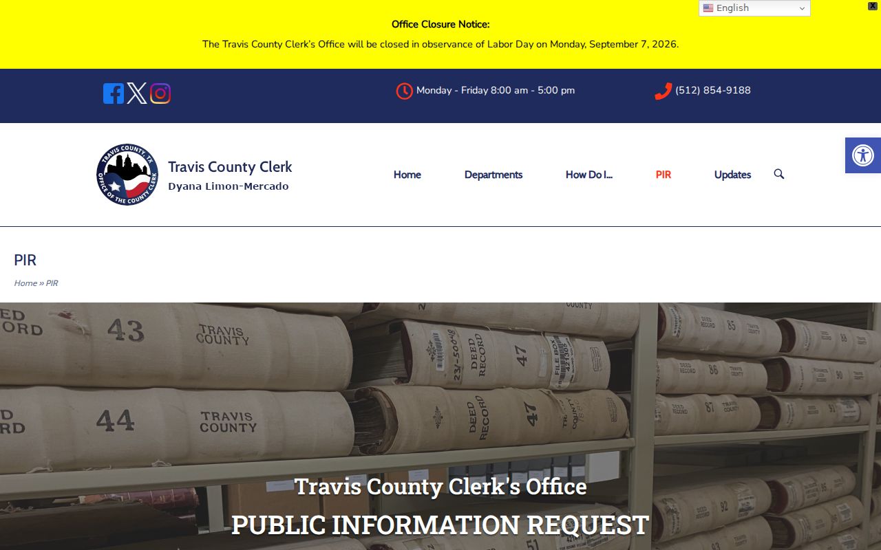 Travis residents directory public information request guidance