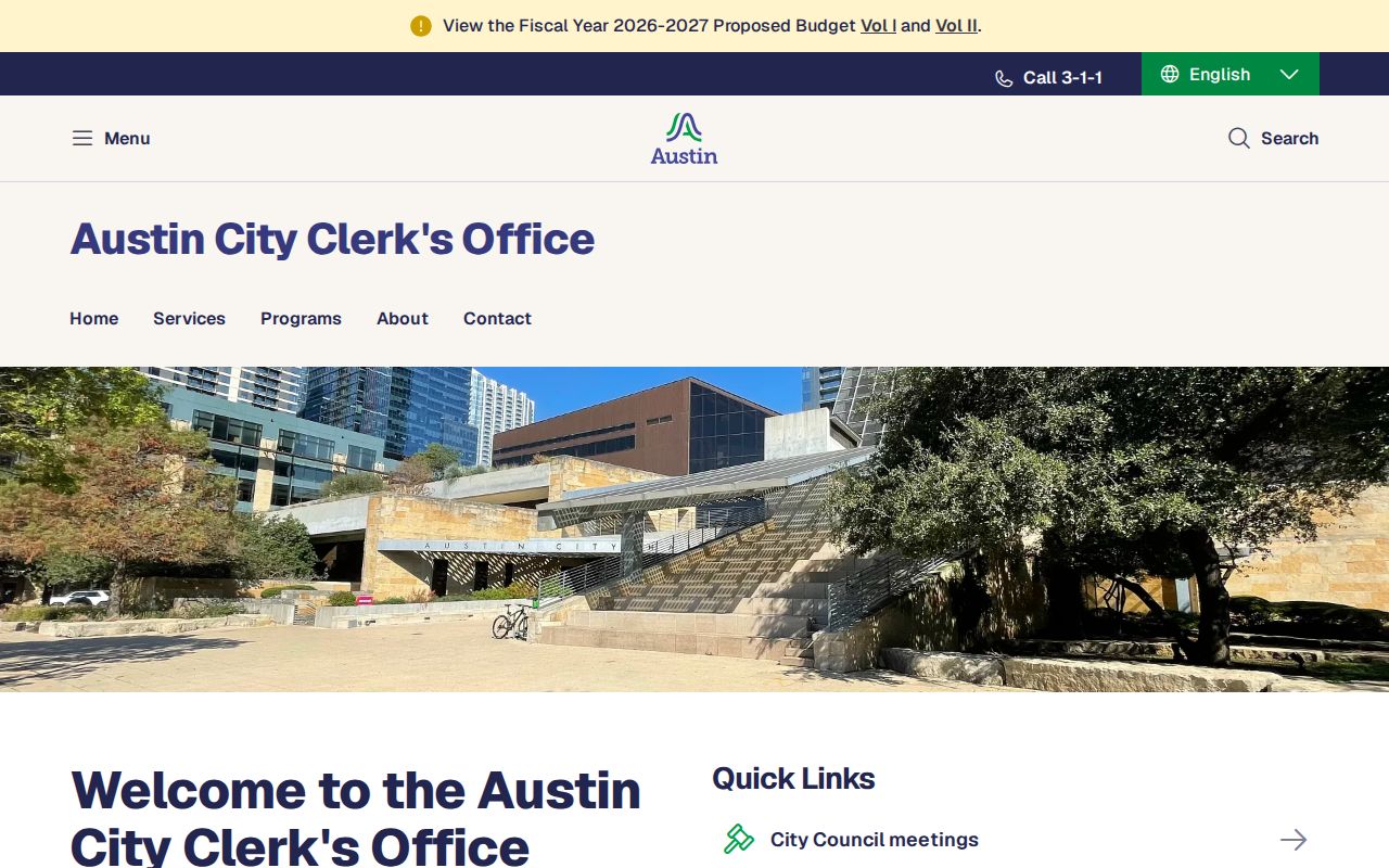 Travis neighbors Austin City Clerk civic records services