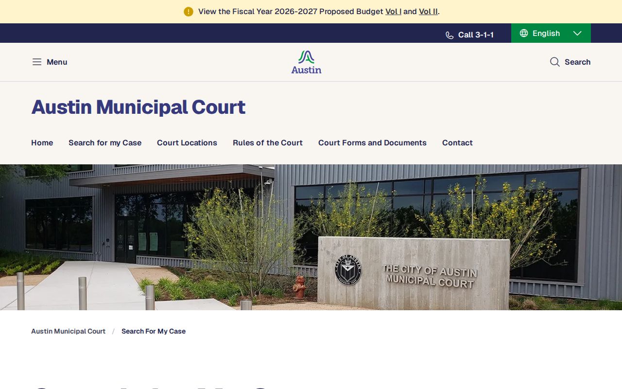Travis resident lookup Austin Municipal Court case search