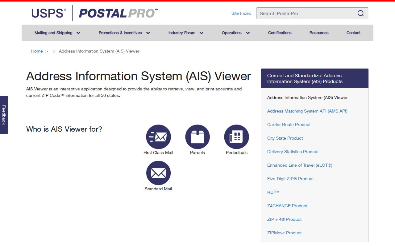 Travis ZIP code lookup USPS AIS delivery data reference